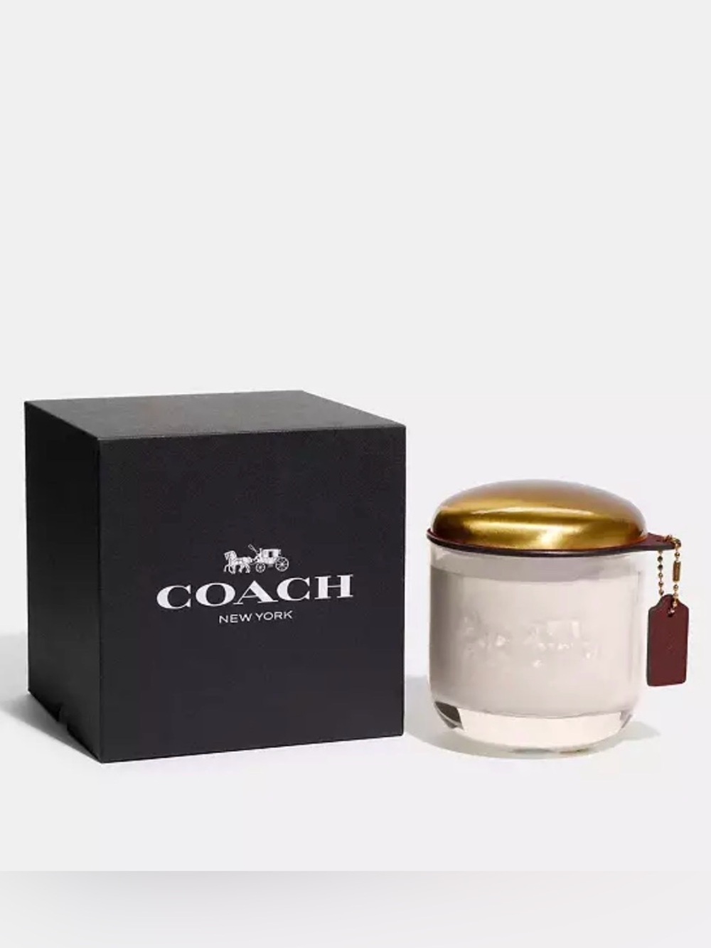 Coach Candle with Gold Lid and Black Box